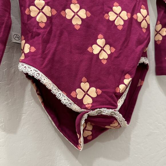 NWT Alba of Denmark Raspberry Radiance Joice Bodysuit Long Sleeve Onesie - Picture 3 of 6